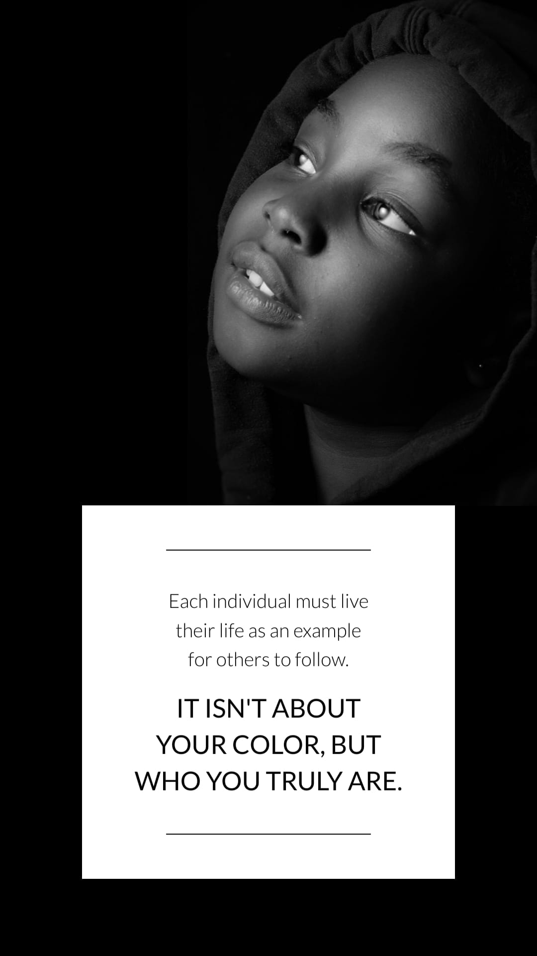 Black and White African American History Month Greeting Card Vertical Template