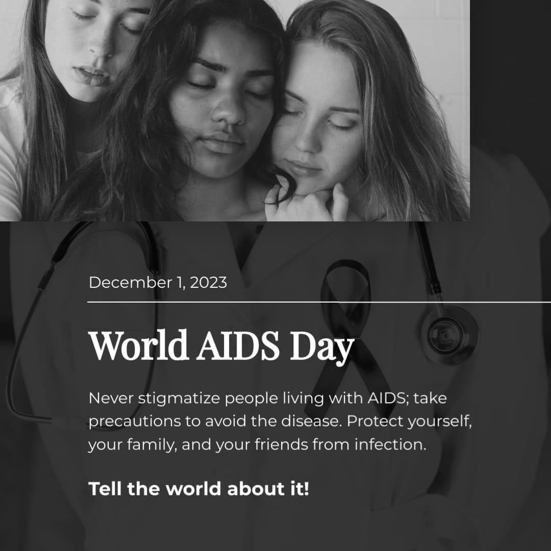 Black and White World AIDS Day Greeting Card Square Template