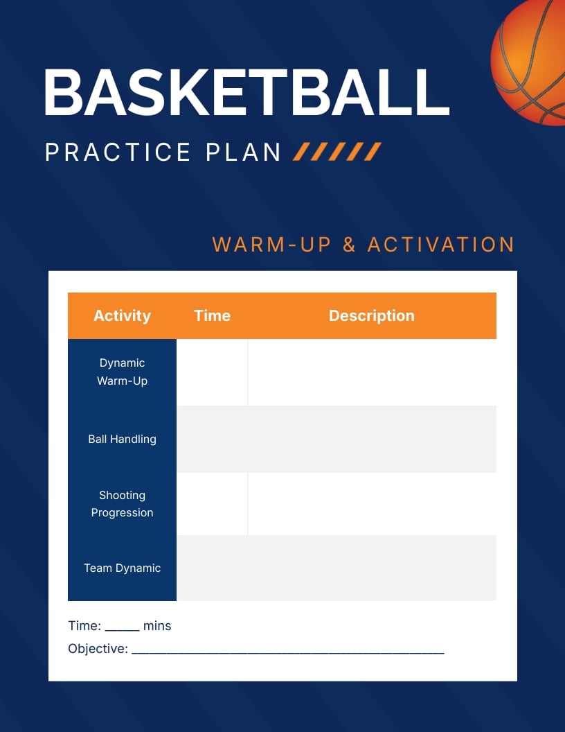 Blank Basketball Practice Plan Template | Visme