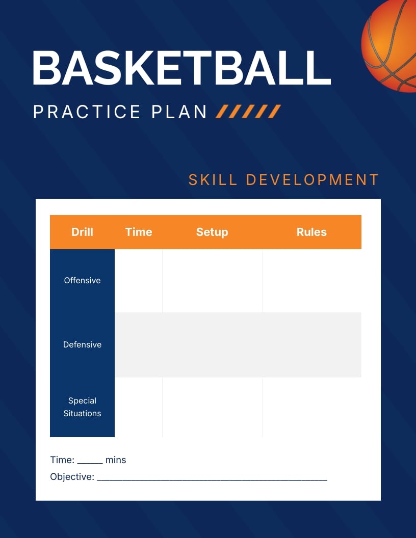 Blank Basketball Practice Plan Template | Visme