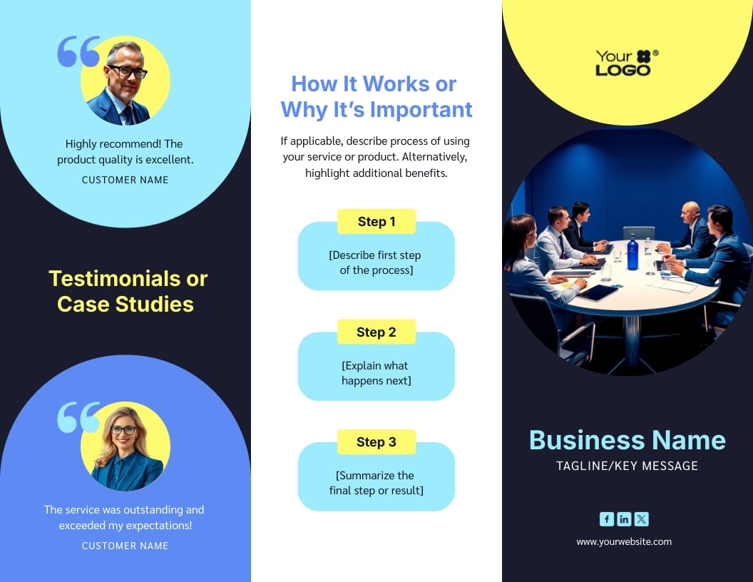 Blank Z-Fold Brochure Template