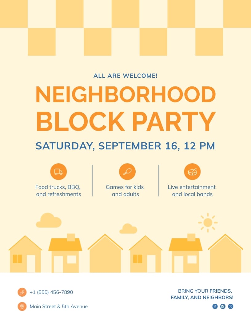 Block Party Flyer Template