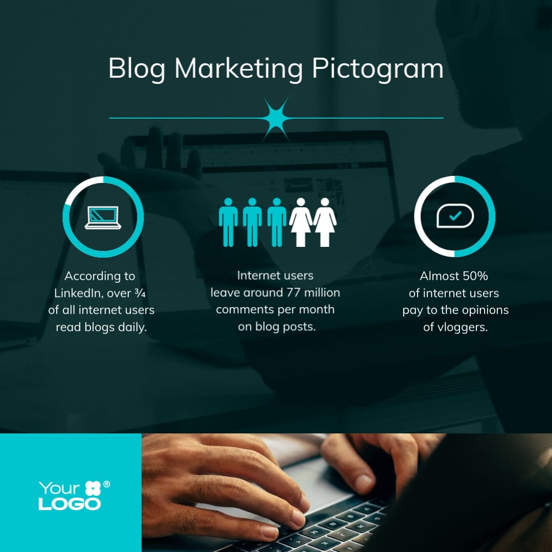 Blog Marketing Pictogram Square Template