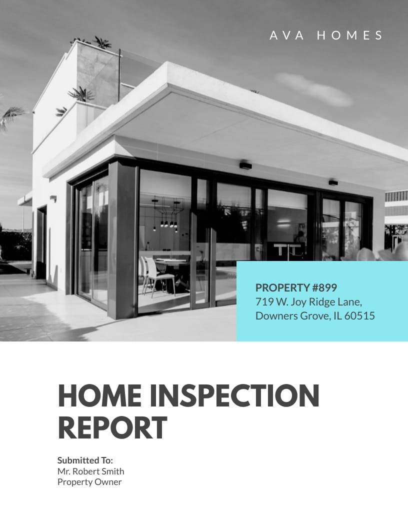 Blue Home Inspection Report Template