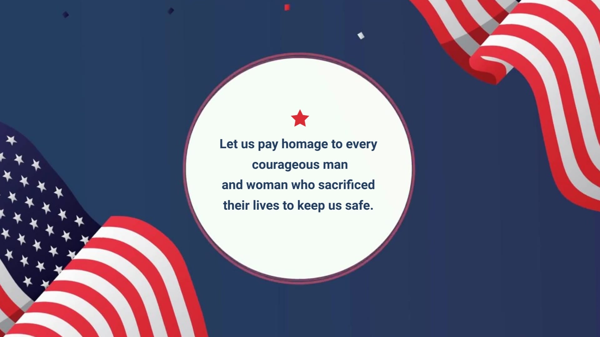 Blue Memorial Day Greeting Card Template
