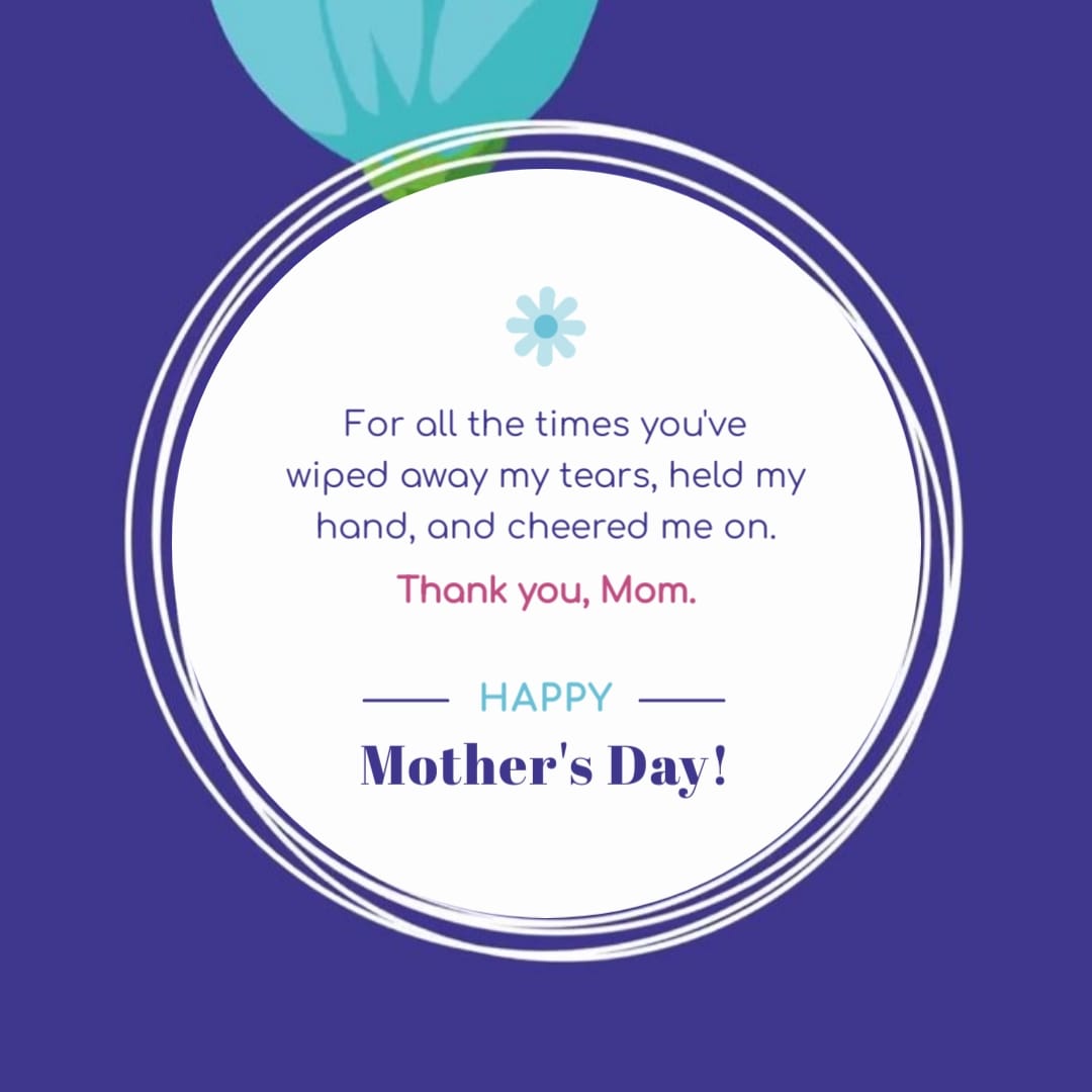 Blue Mothers Day Greeting Card Square Template