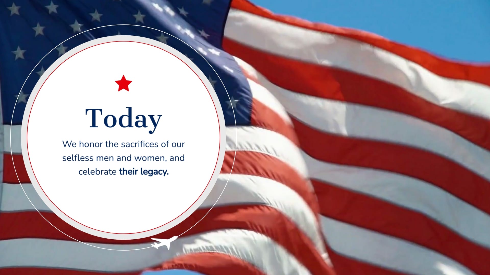 Blue and Red Memorial Day Greeting Card Template