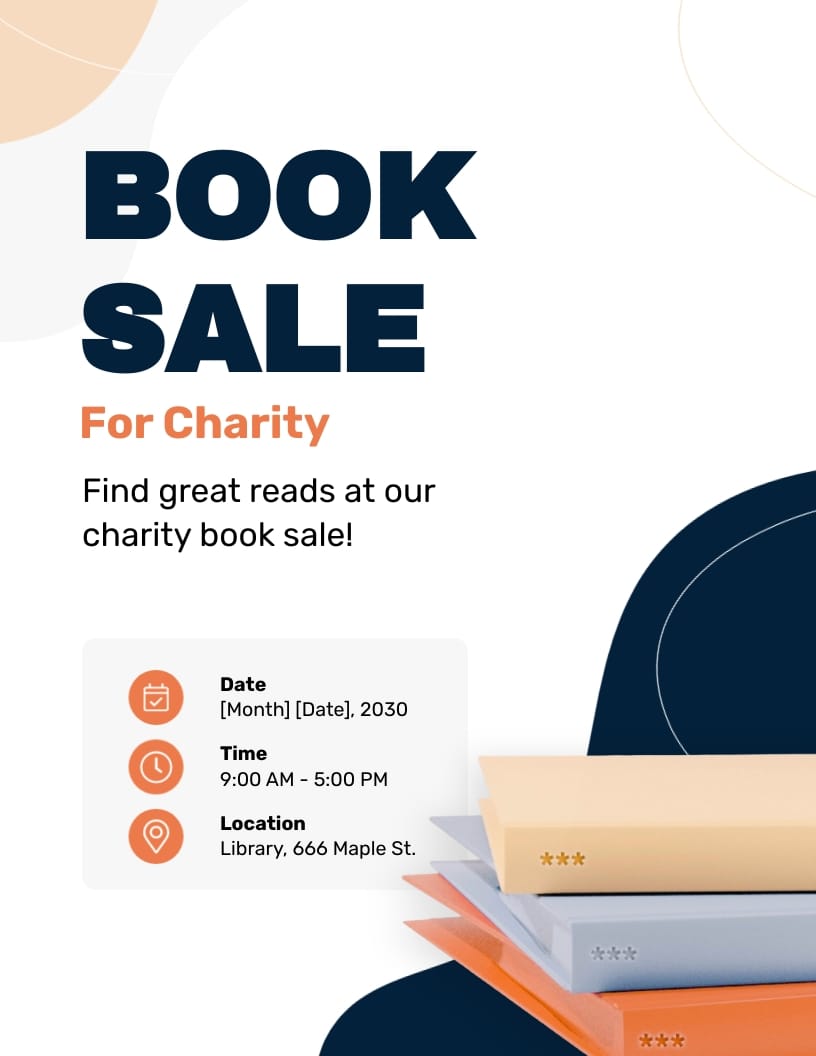 Book Sale Fundraiser Flyer Template