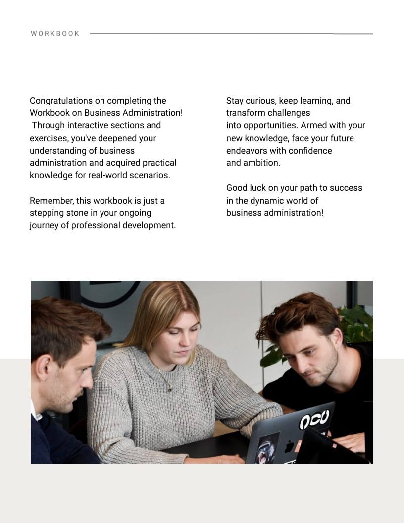 Business Administration Workbook Template - Slide 15 Business Administration Workbook Template - Slide 15