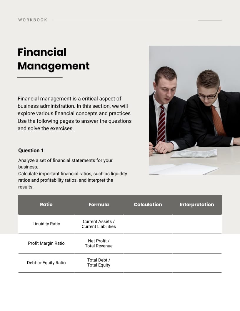 Business Administration Workbook Template - Slide 9 Business Administration Workbook Template - Slide 9