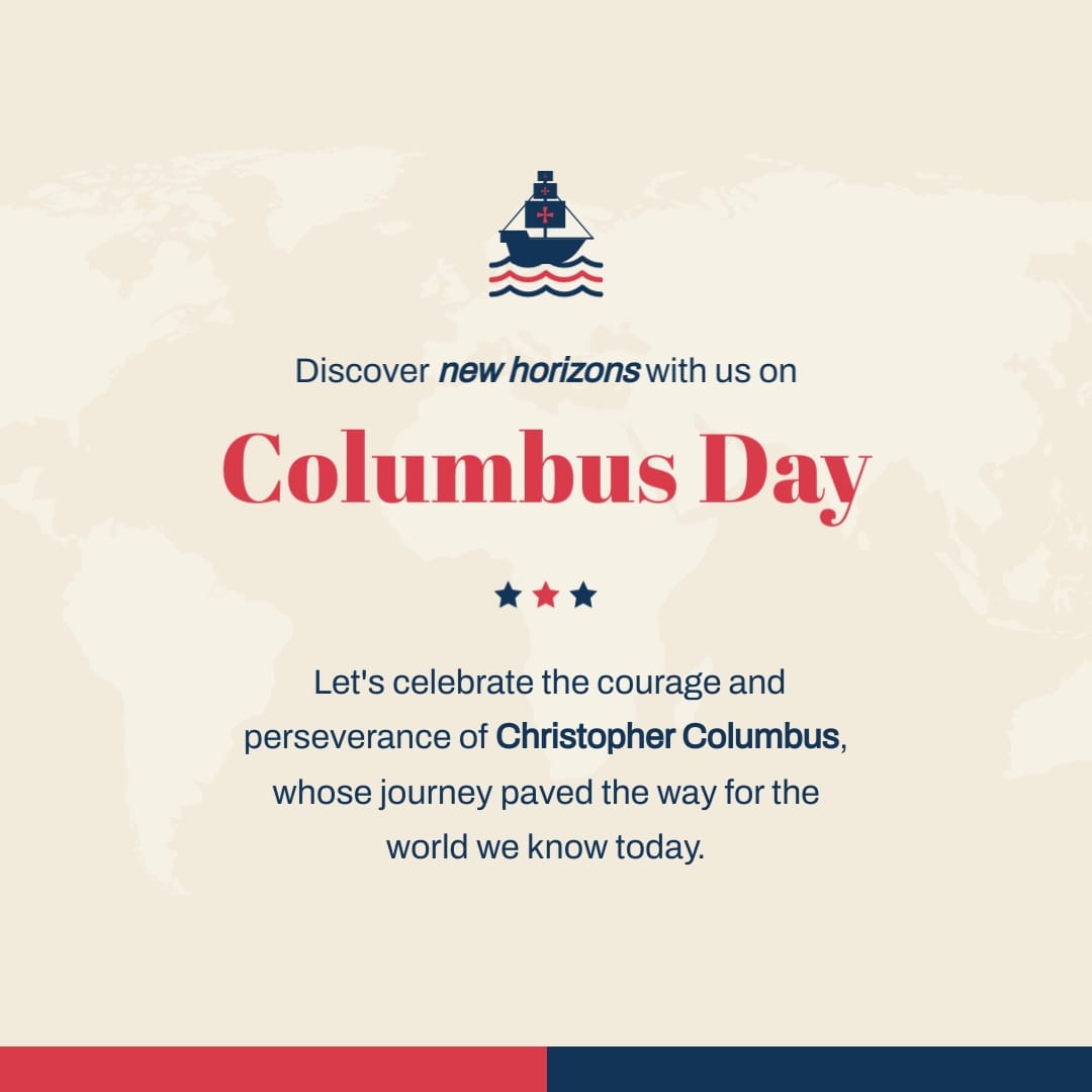 Business Columbus Day Greeting Card Square Template