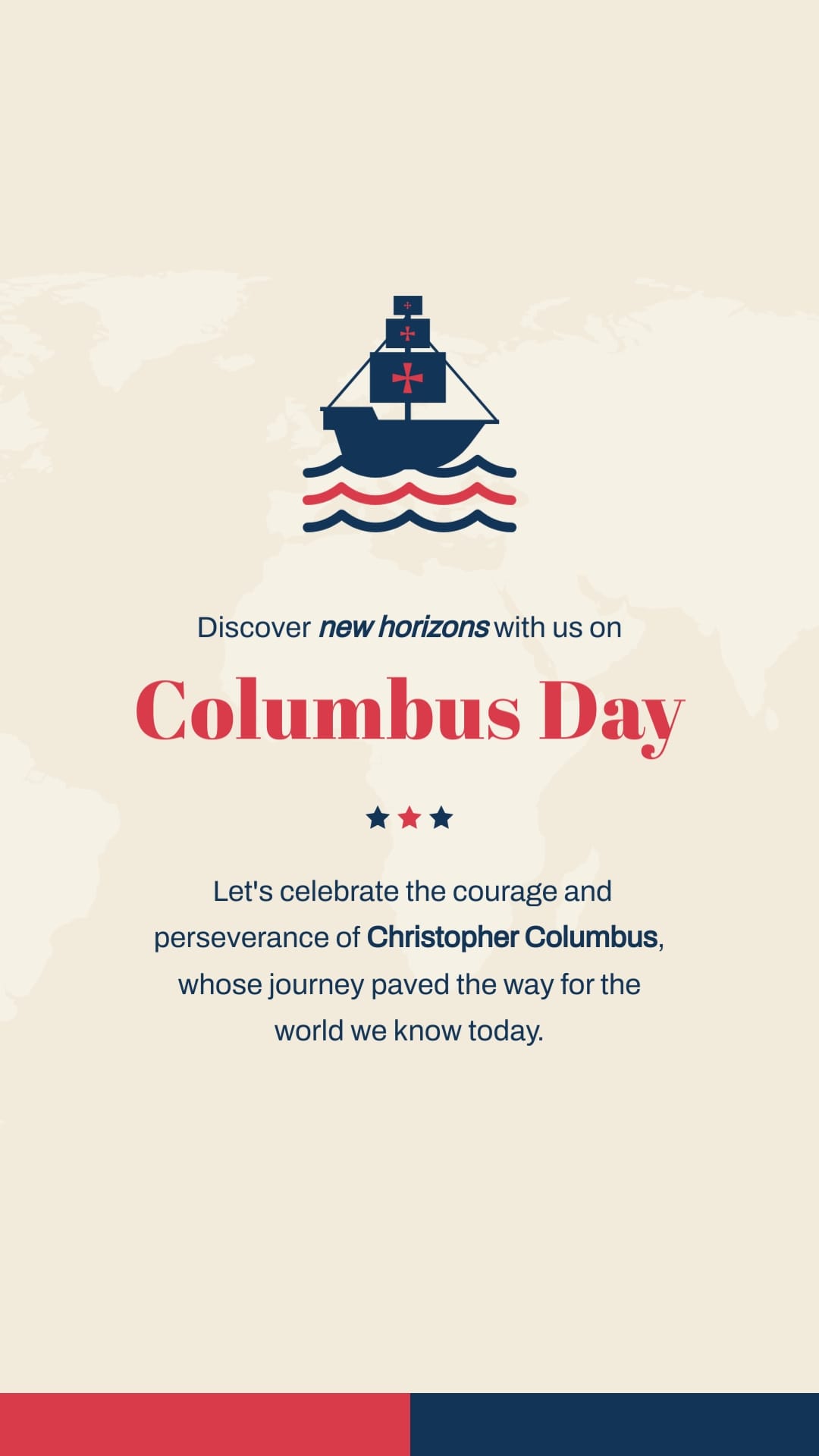 Business Columbus Day Greeting Card Vertical Template