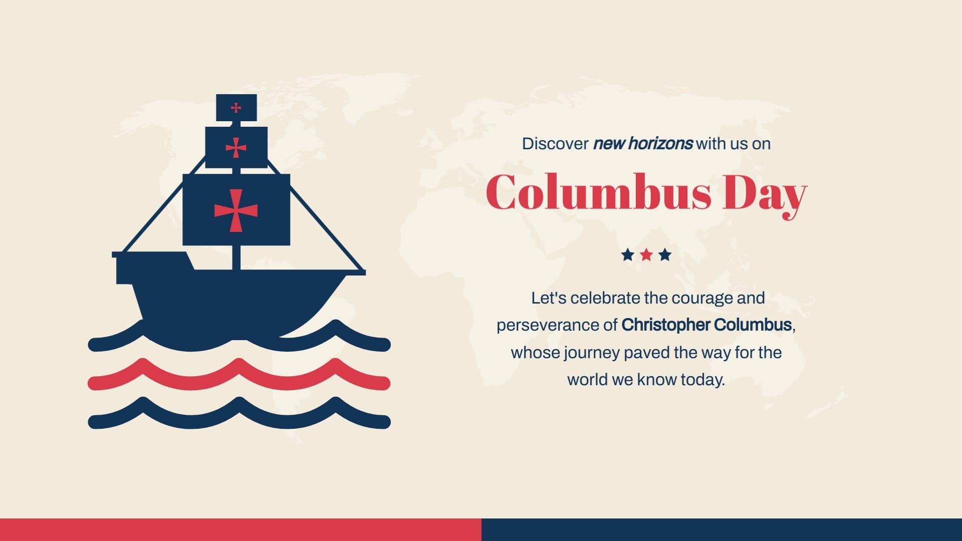 Business Columbus Day Greeting Card Template