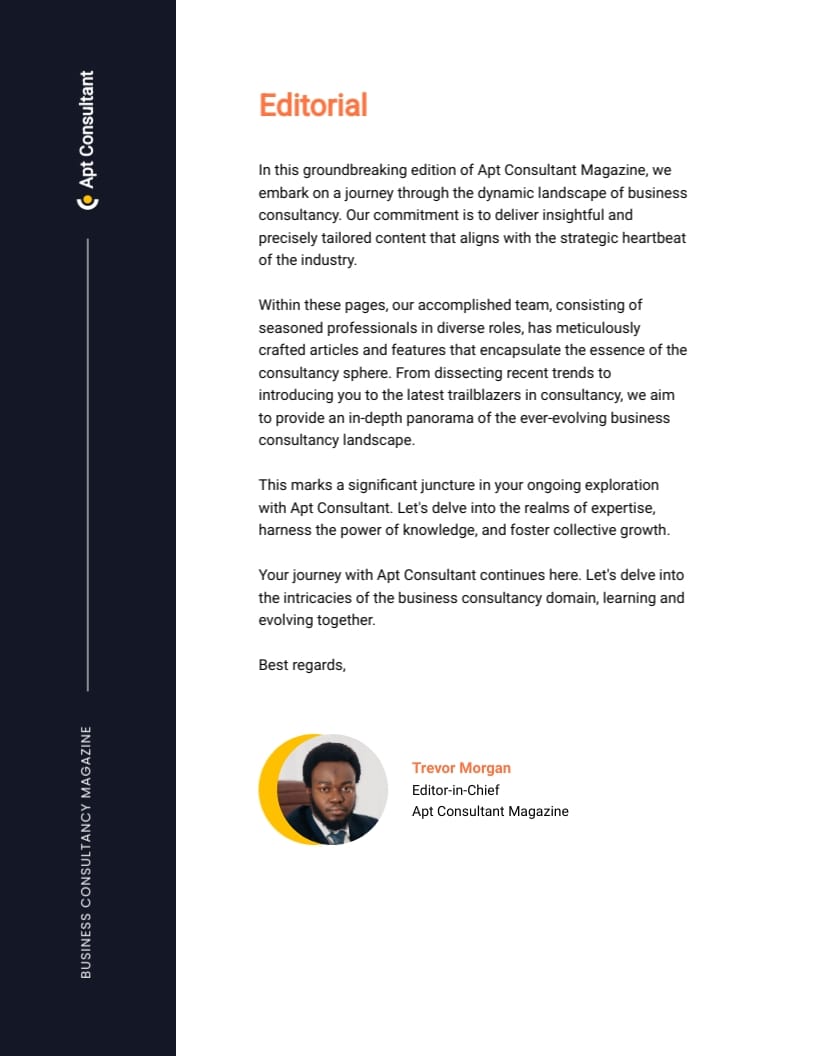 Business Consultancy Magazine Template - Slide 4 Business Consultancy Magazine Template - Slide 4