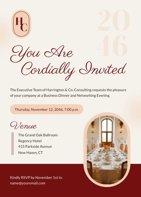 Business Dinner Invitation Template Business Dinner Invitation Template