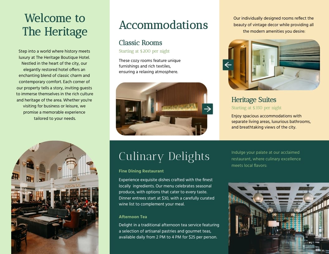 Business Hotel Brochure Template - Slide 2 Business Hotel Brochure Template - Slide 2