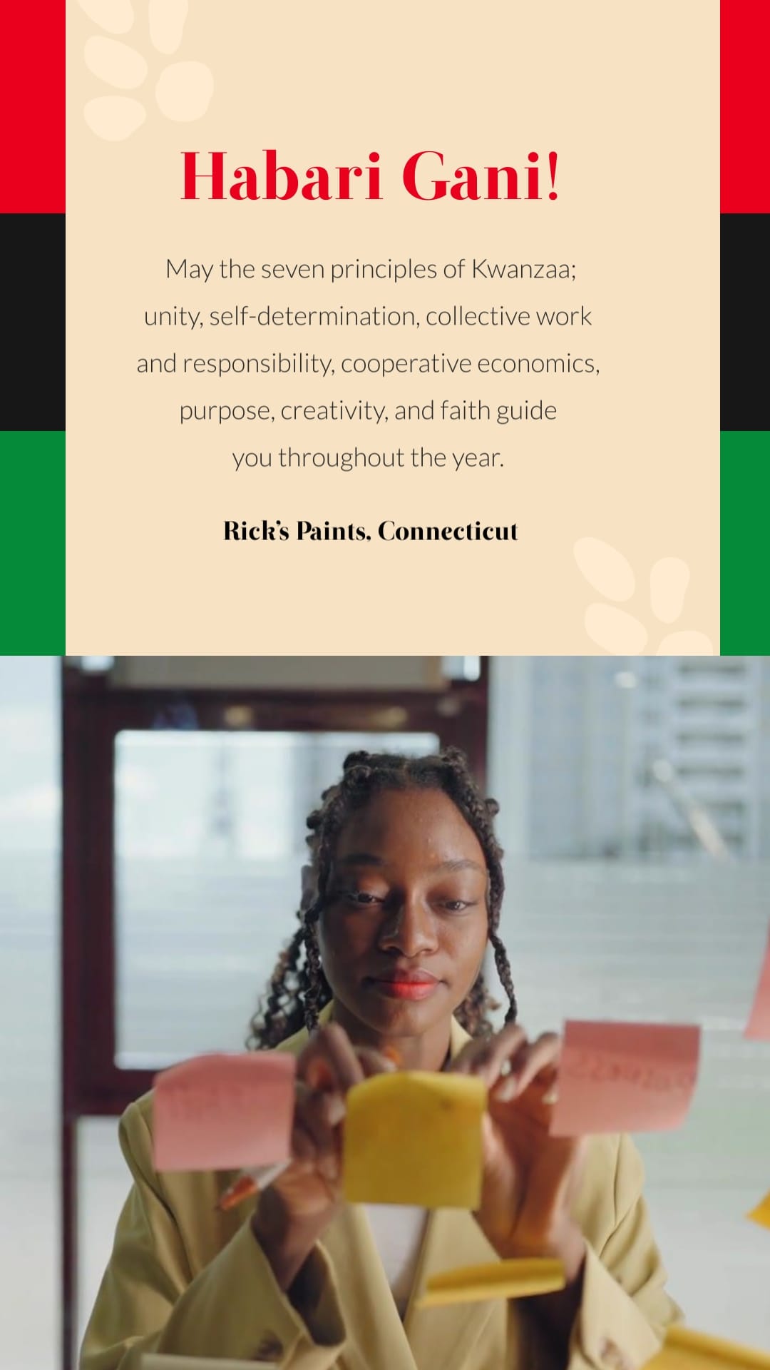 Business Kwanzaa Greeting Card Vertical Template