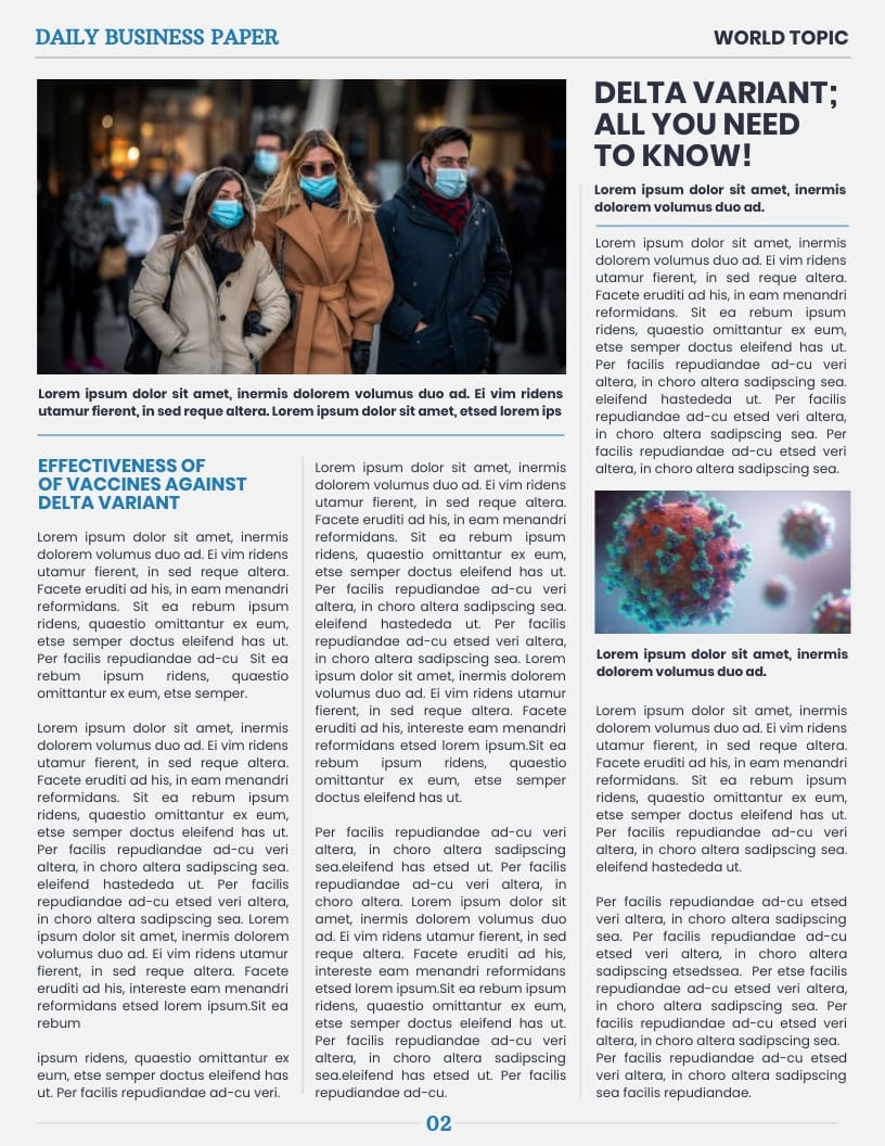 Business Newspaper Template - Slide 2 Business Newspaper Template - Slide 2