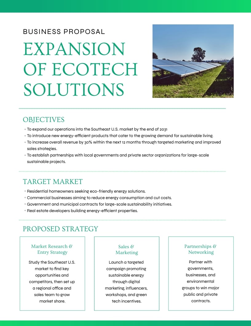Business Proposal One Pager Template