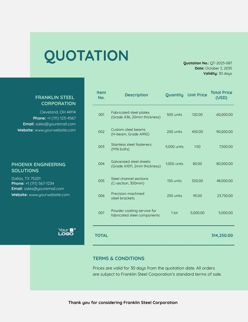Business Quotation Template Business Quotation Template