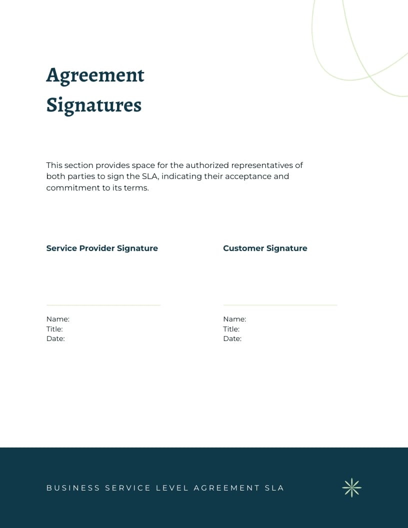 Business Service Level Agreement SLA Template - Slide 6 Business Service Level Agreement SLA Template - Slide 6