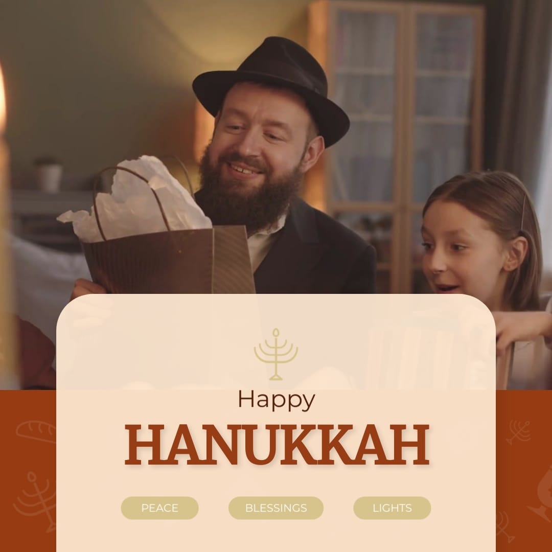 Business Simple Hanukkah Greeting Card Square Template
