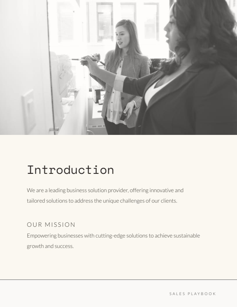 Business Solutions Sales Playbook Template - Slide 3 Business Solutions Sales Playbook Template - Slide 3