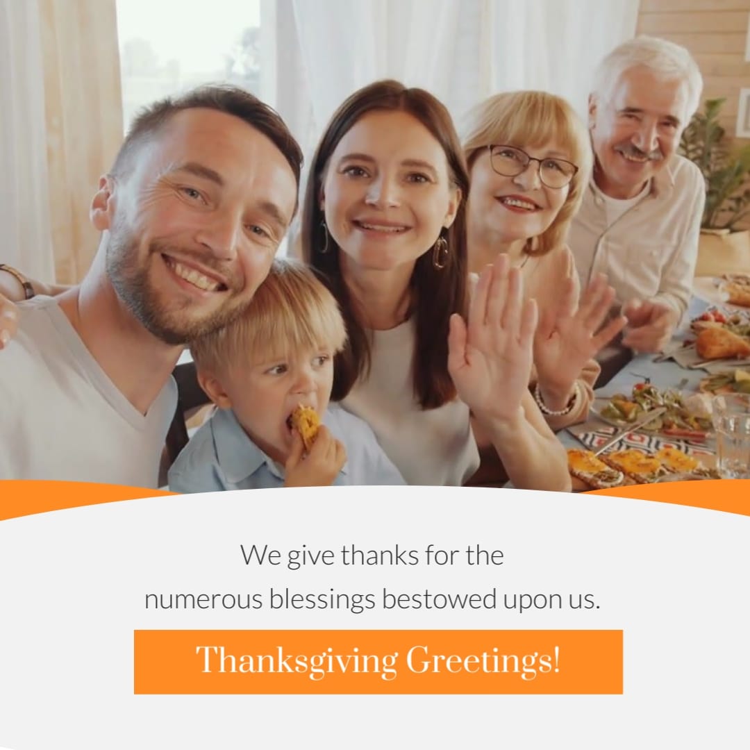 Business Thanksgiving Day Greeting Card Square Template