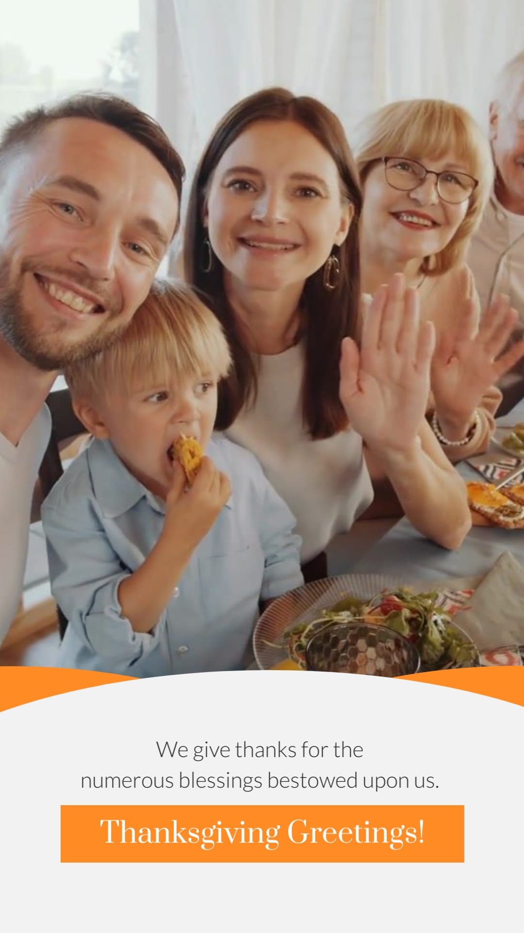 Business Thanksgiving Day Greeting Card Vertical Template