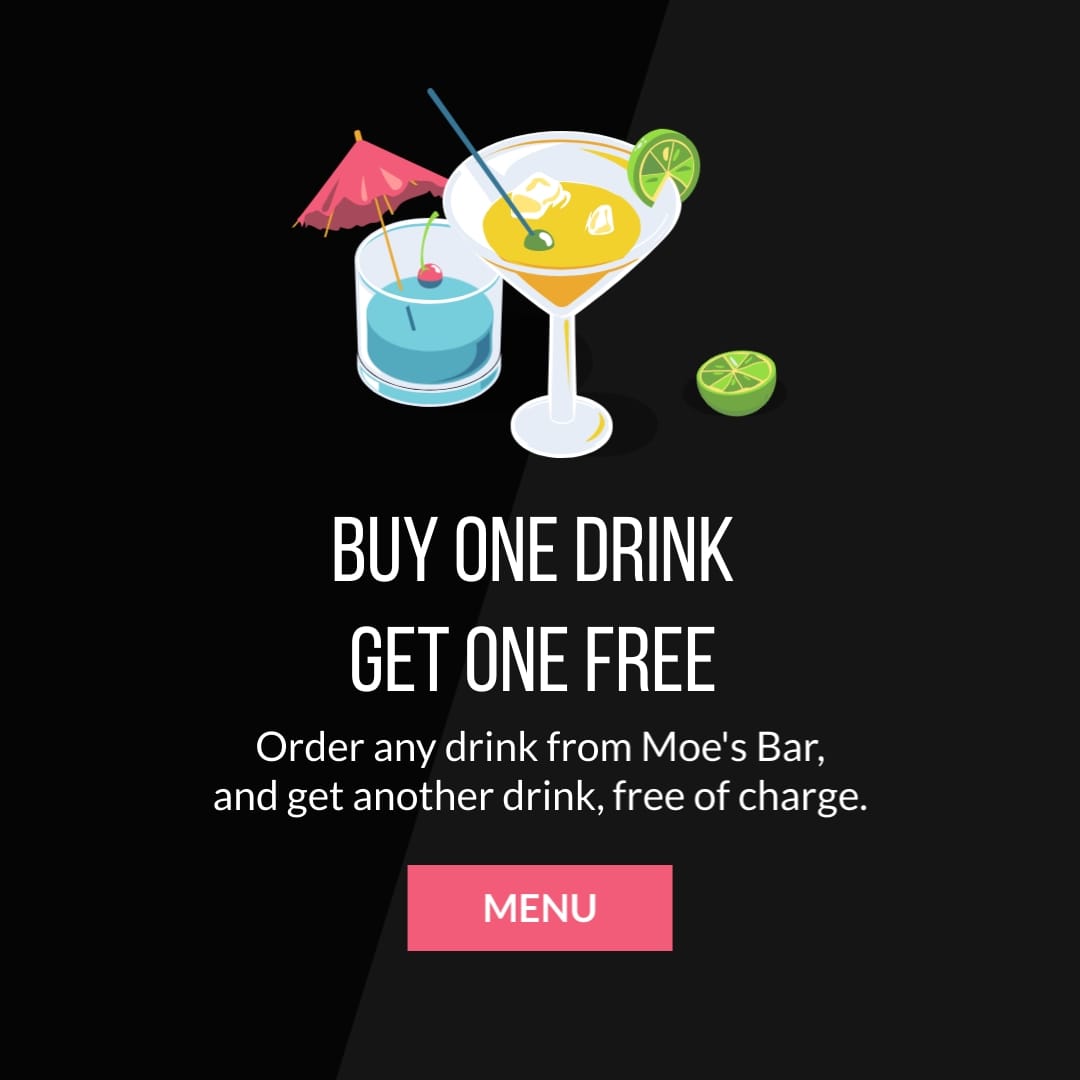 Buy One Drink Get One Free Square Template