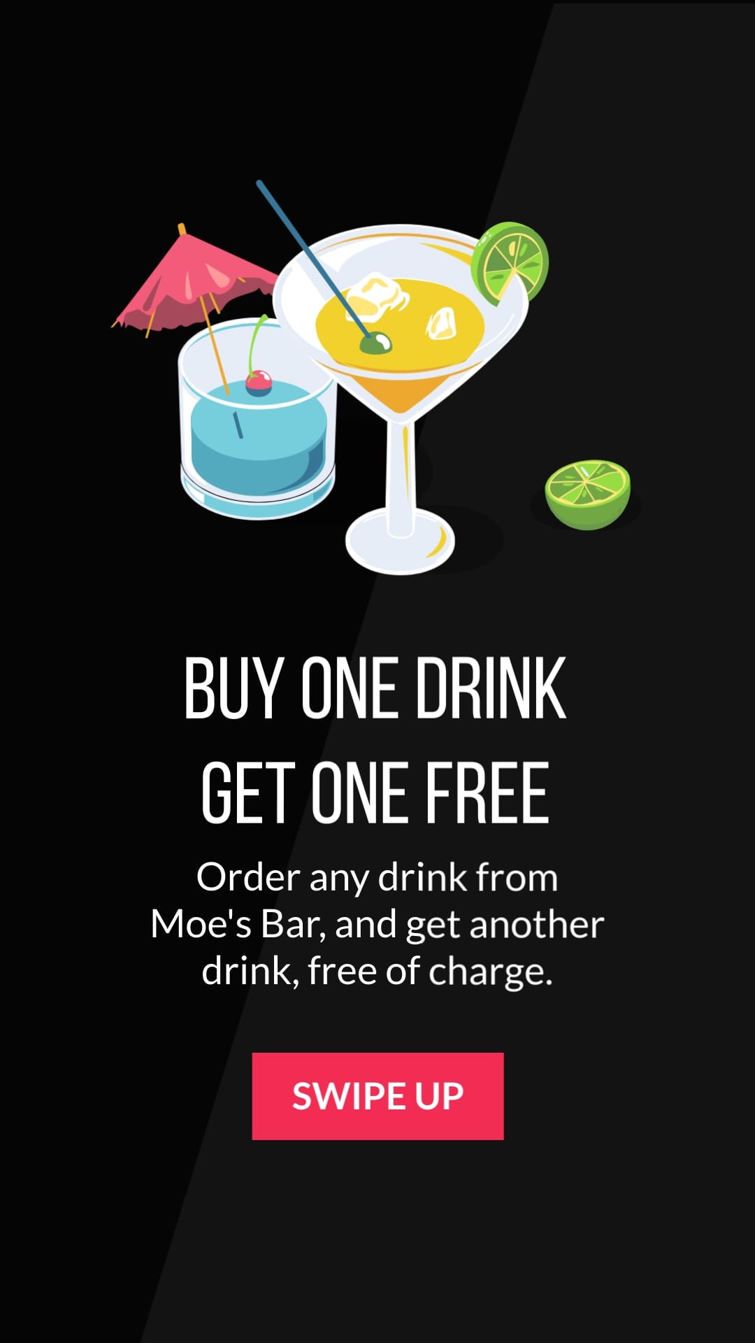 Buy One Drink Get One Free Vertical Template