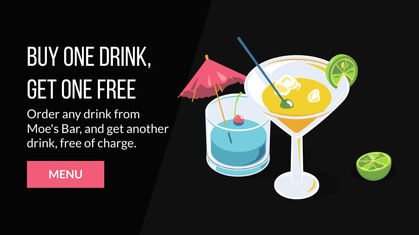 Buy One Drink Get One Free Wide Template