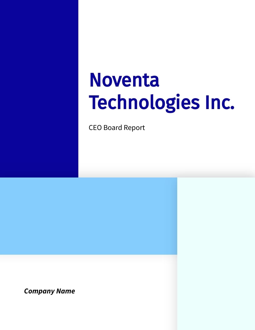 CEO Board Reports Template