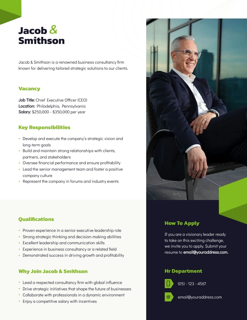 CEO Job Advertisement Template