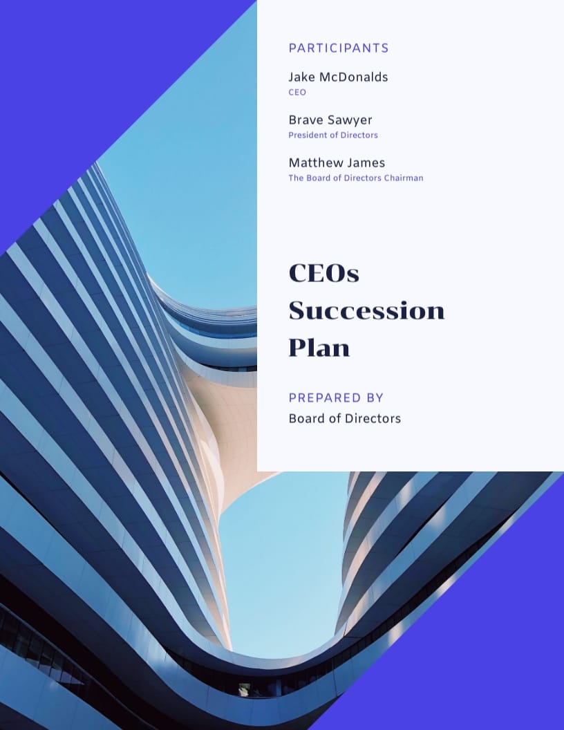 CEOs Succession Plan Template