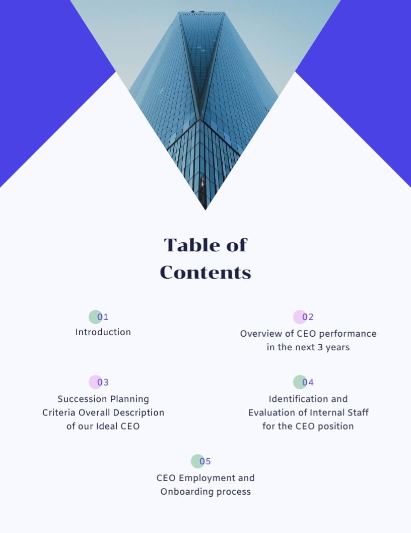 CEOs Succession Plan Template | Visme