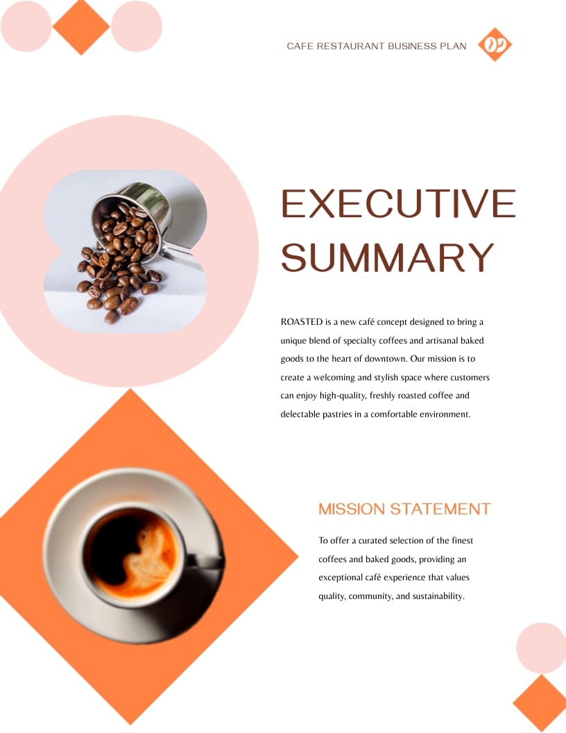 Cafe Restaurant Business Plan Template | Visme