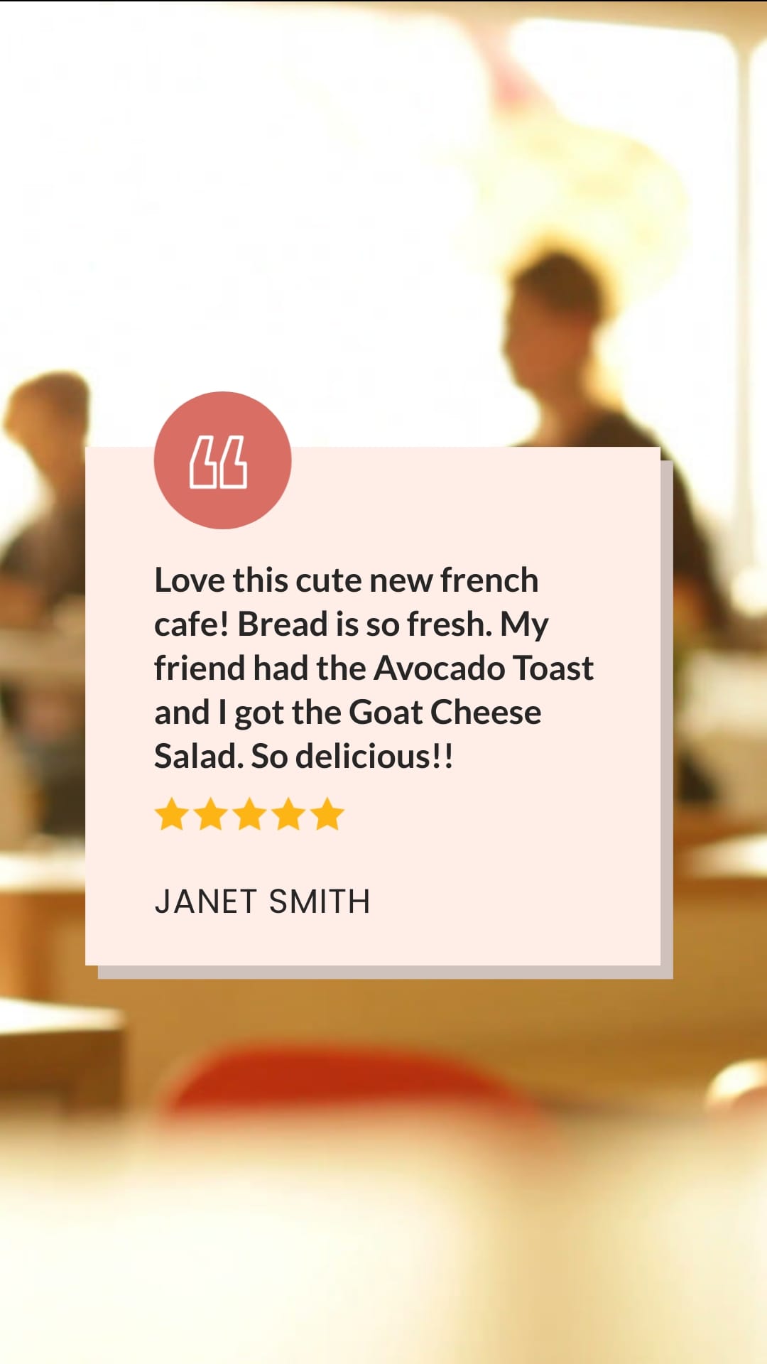 Cafe Reviews - Video Testimonial Vertical Template