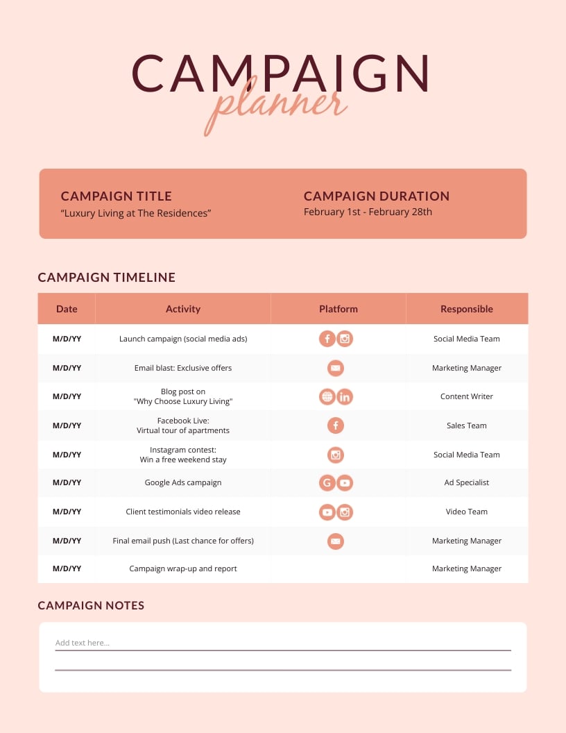 Campaign Planner Template