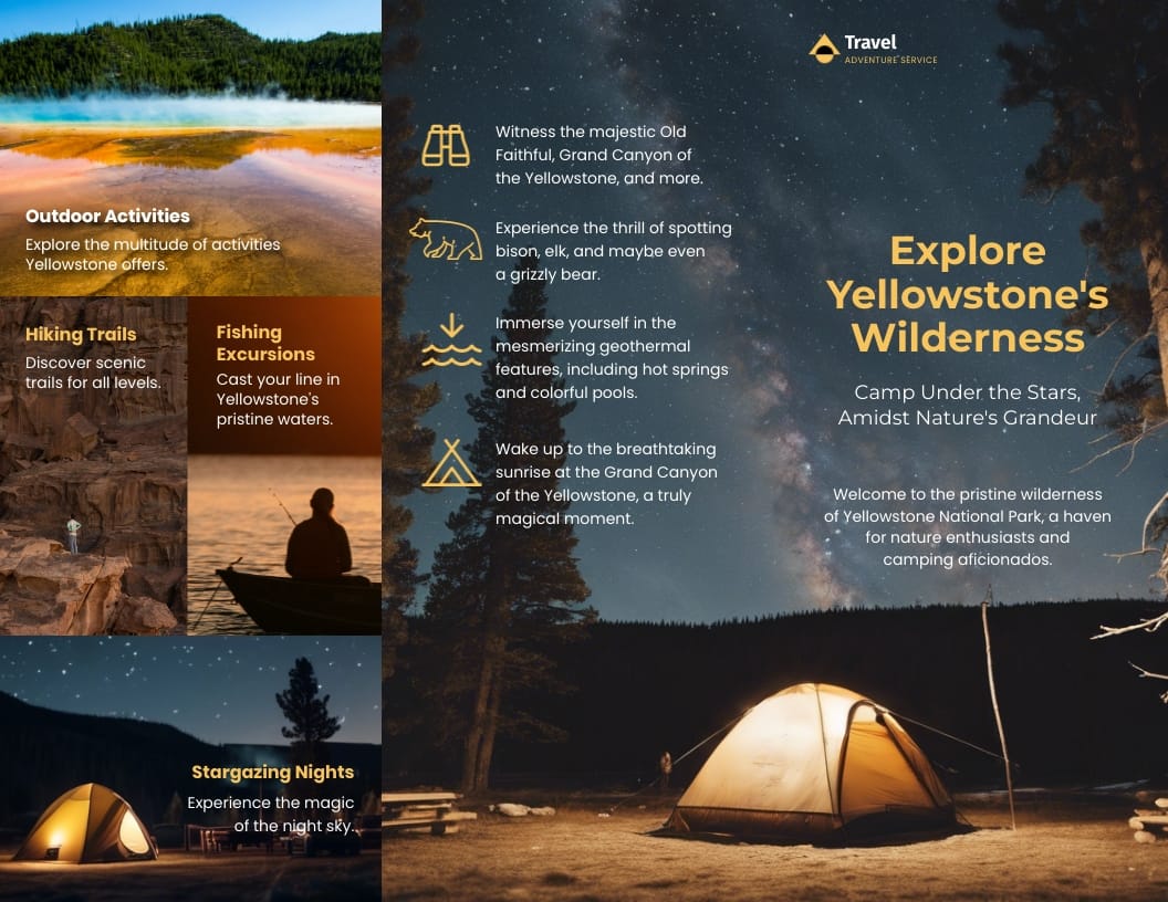 Camping Trifold Brochure Template