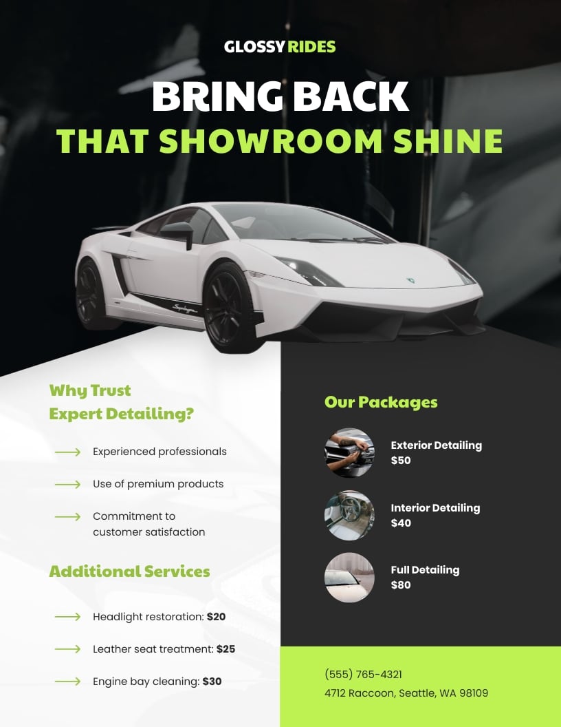 Car Detailing Flyer Template