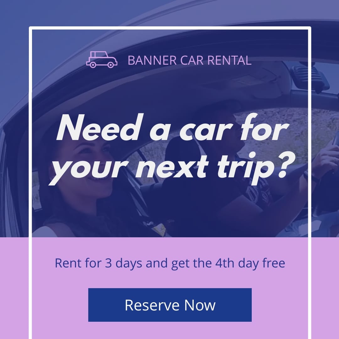 Car Rental Bite-Sized Ad Square Template