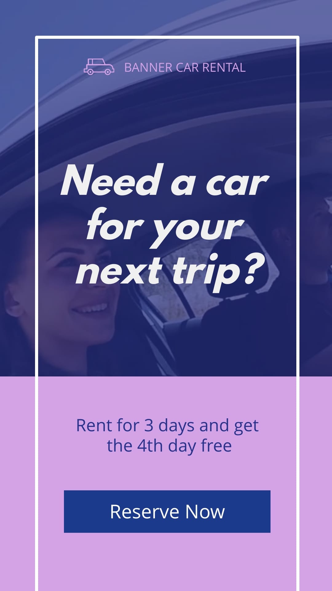 Car Rental Bite-Sized Ad Vertical Template