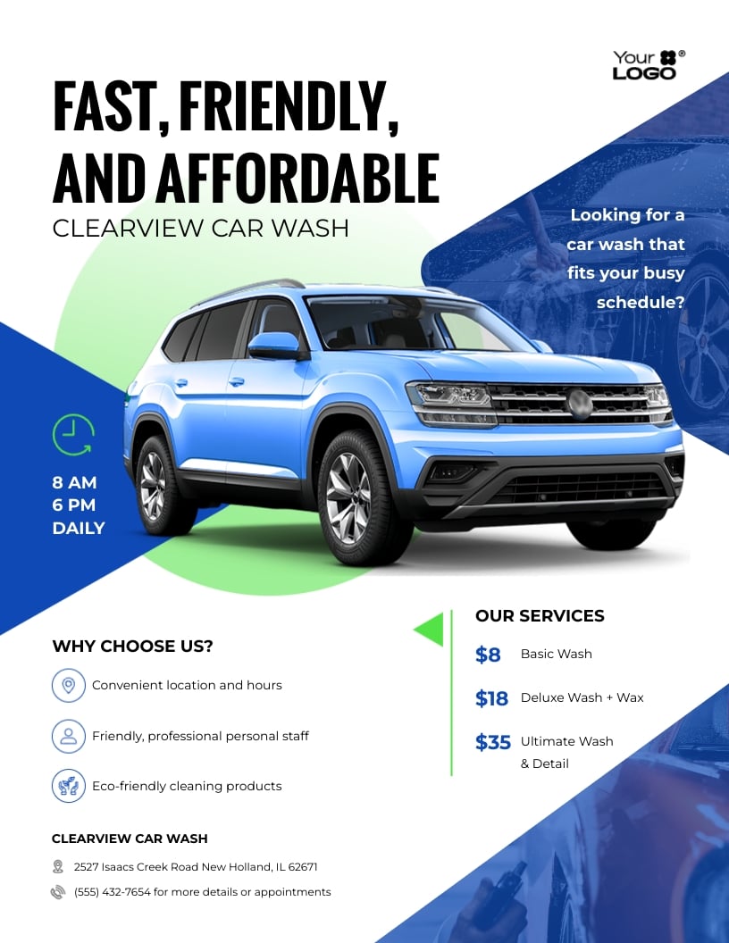 Car Wash Business Flyer Template