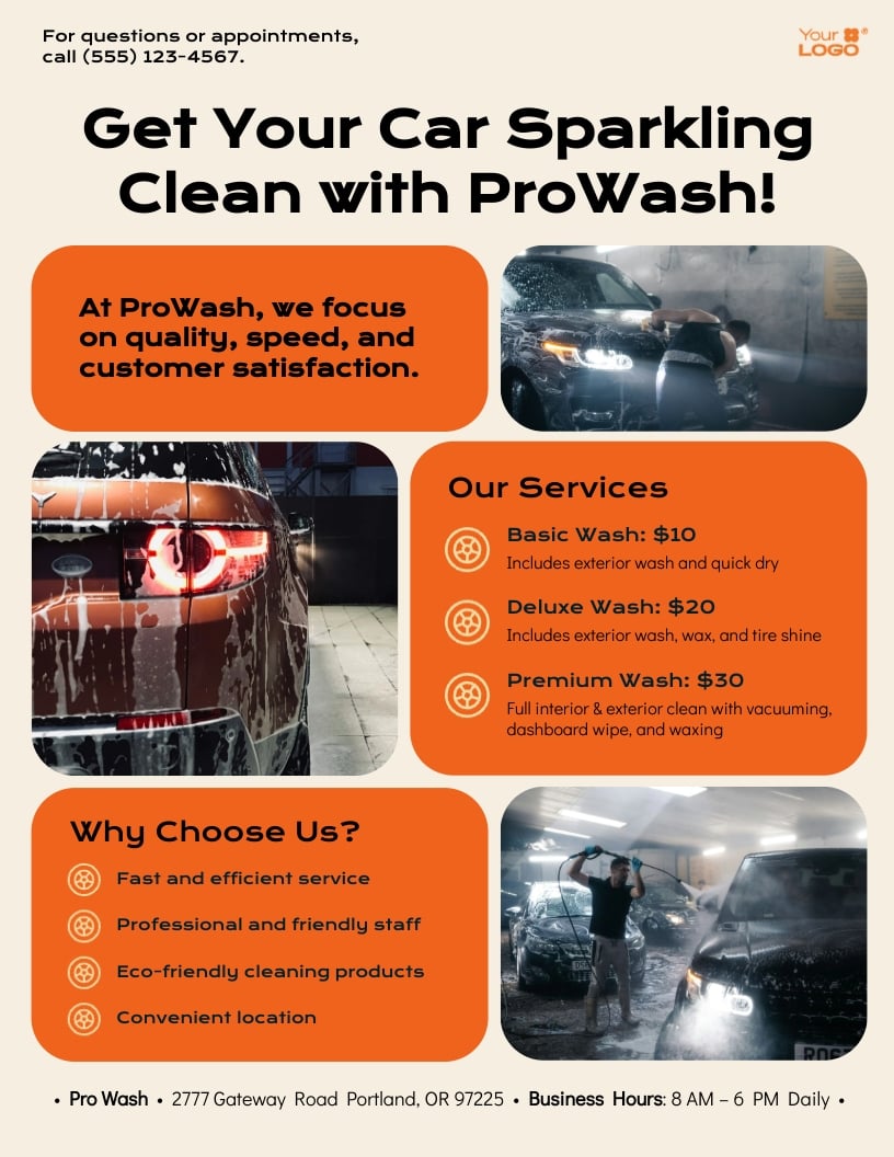 Car Wash Flyer Template