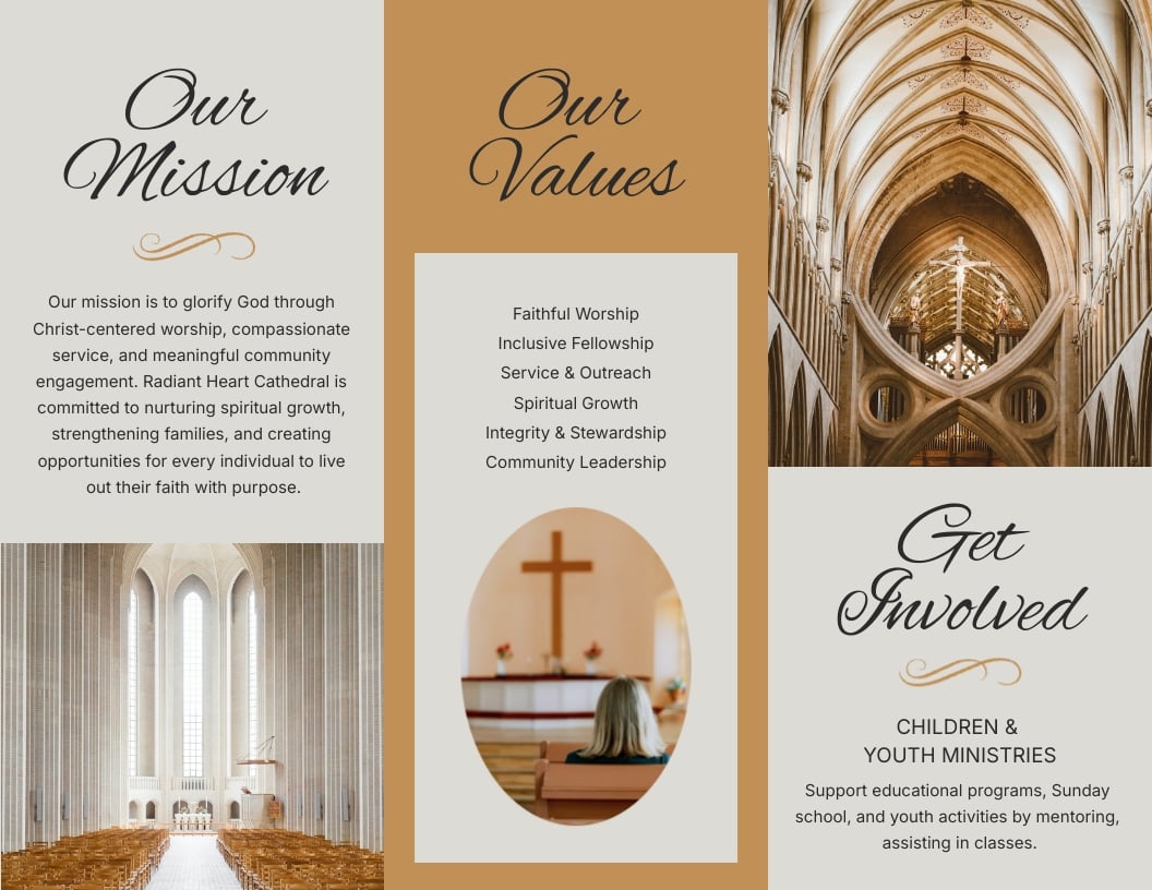 Cathedral Church Brochure Template | Visme