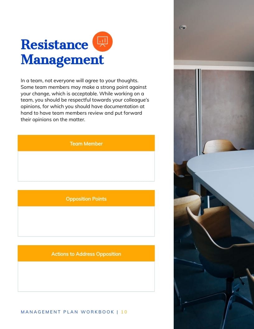 Change Management Plan Workbook Template - Slide 10 Change Management Plan Workbook Template - Slide 10