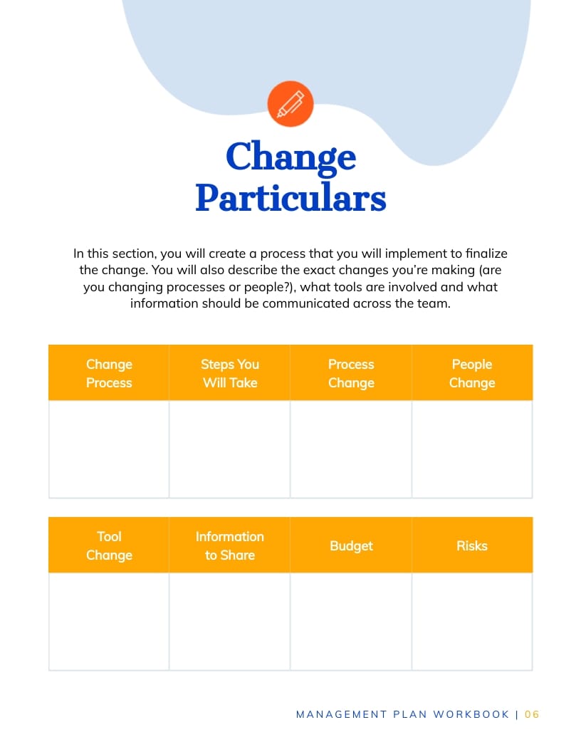 Change Management Plan Workbook Template Visme Change Management Plan Workbook Template Visme