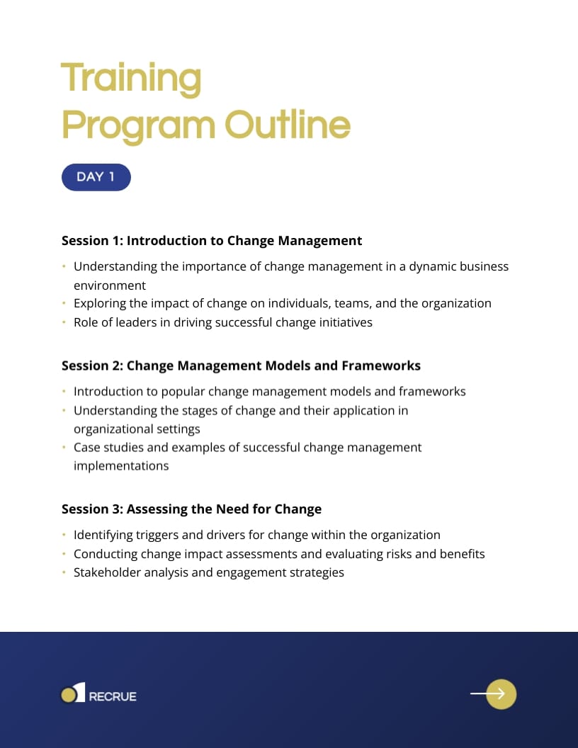 Change Management Training Plan