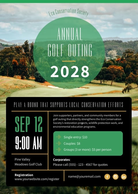 Charity Golf Outing Flyer Template